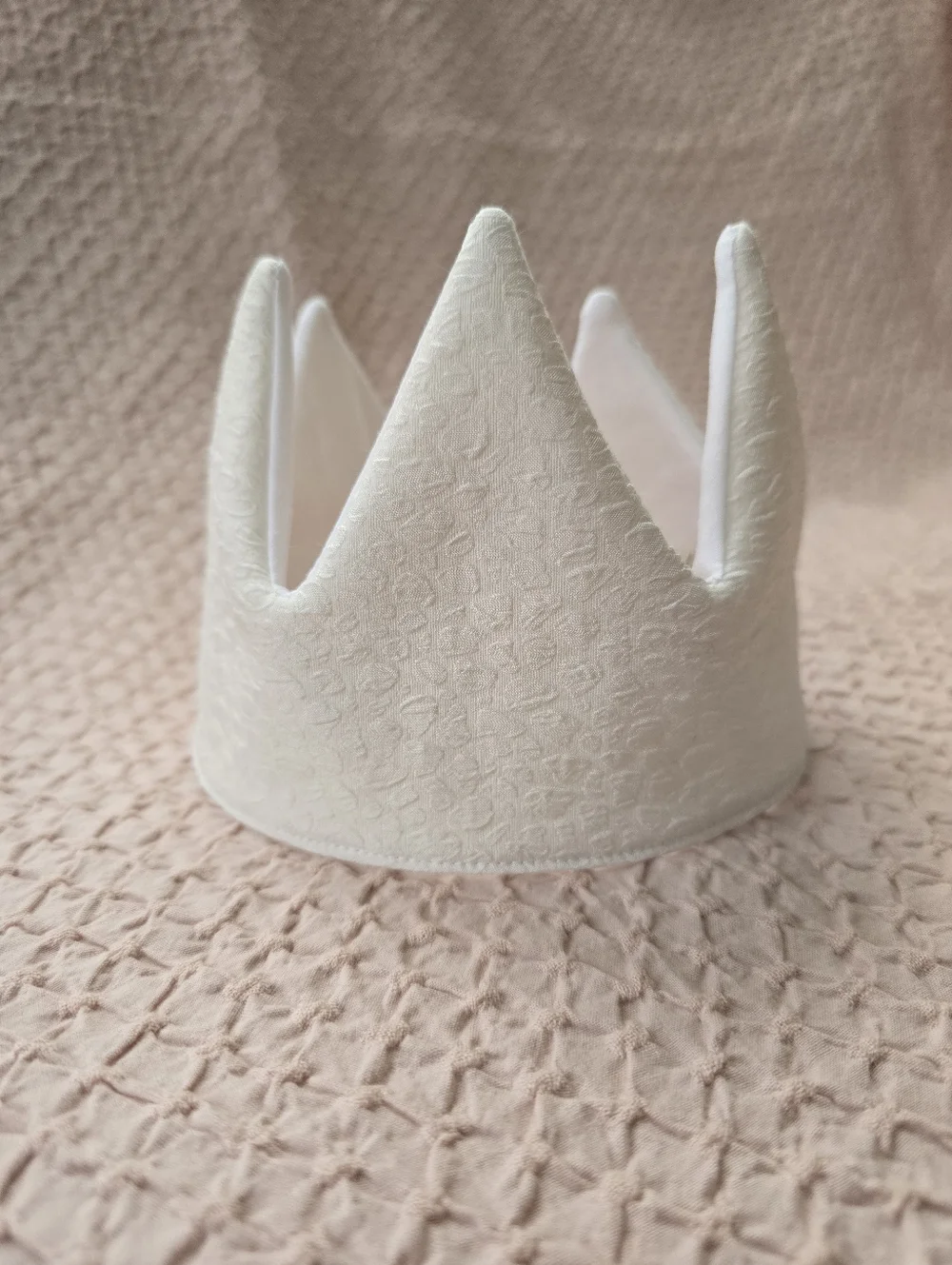 NEW Handmade White Fabric Baby Girl Birthday Crown